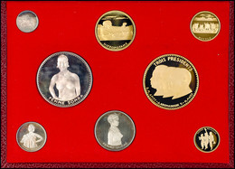 Dahomey, Set Zu 100, 200, 500 Und 1000 Francs Silber Sowie 2500, 5000, 10000 Und 25000 Francs Gold, 1970, Fb. 4, 3, 2 Un - Benin