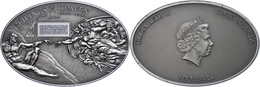 5 Dollars, 2012, Ceilings Of Heaven, Sistine Chapel Ceiling, 999er Silber, Antik Finish, Stein, In Kapsel Mit Zertifikat - Cookeilanden