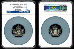 20 Dollars, 2015, Maple Leaf, In Slab Der NGC Mit Der Bewertung PF70 Ultra Cameo, Colorized Early Release. - Canada