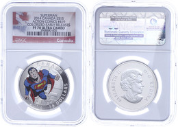 20 Dollars, 2015, Superman-Action Comics #419, In Slab Der NGC Mit Der Bewertung PF 70 Ultra Cameo, Colorized Early Rele - Canada