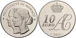 10 Euro, 2011, Albert II., Auf Die Hochzeit, Auflage Nur 4000 Stück!, Mit Zertifikat In Schatulle Und OVP, PP.  PP - Andere & Zonder Classificatie