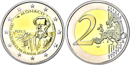2 Euro, 2016, 150. Jahrestag Der Gründung Monte Carlos Durch Charles III., In Kapsel, In Originalschatulle Mit Zertifika - Other & Unclassified