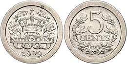 5 Cent, 1909, Wilhelmina, Schulman 914, Vz-st.  Vz-st - Andere & Zonder Classificatie