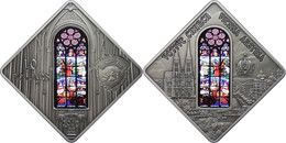 10 Dollars, 2012, Holy Windows - Votive Church Vienna, 925er Silber, Antik Finish, In Kapsel Mit Zertifikat, St. Auflage - Palau