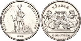 5 Franken, 1859, Zürich, HMZ 2-1343c, Vz.  Vz - Other & Unclassified