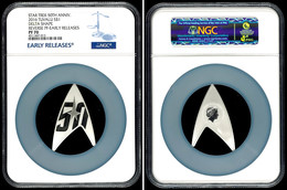 2 Dollars, 2016, Star Trek-Delta Shape, In Slab Der NGC Mit Der Bewertung PF70, Reverse Proof, Early Releases. - Tuvalu