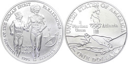 1 Dollar, Silber, 1995, XXVI. Olympische Sommerspiele 1996 In Atlanta Und X. Paralympische Sommerspiele 1996 In Atlanta- - Andere & Zonder Classificatie