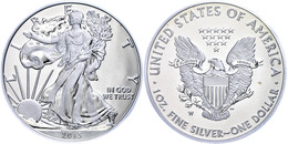 1 Dollar, 2013, W, Silver Eagle, In Slab Der PCGS Mit Der Bewertung MS70, Enhanced Mint State, First Strike, West Point  - Andere & Zonder Classificatie