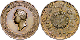 Württemberg, Wilhelm I., Bronzemedaille (Dm. Ca. 45,20mm, Ca. 52,93g), O.J. (ab 1858), Signiert G.A. Dietelbach, Für Lan - Other & Unclassified
