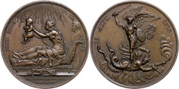 Frankreich, Ludwig XVIII., Bronzemedaille (Dm. Ca. 38mm, Ca. 32,73g), 1820, Von Gayrard, Auf Die Geburt Seines Neffen, H - Other & Unclassified