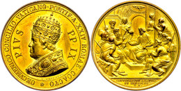 Vatikan, Pius IX., Vergoldete Bronzemedaille (Dm. Ca. 43mm, Ca. 38,18g), 1869, V. Moscetti, Auf Den Beginn Des Ersten Va - Other & Unclassified
