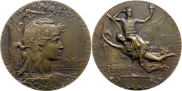 Frankreich, Bronzemedaille (Dm. Ca. 63,90mm, Ca. 101,95g), 1900, C. Chaplain, Auf Die Pariser Weltausstellung. Av: Kopf  - Andere & Zonder Classificatie