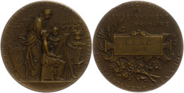 Belgien, Bronzemedaille (Dm. Ca. 41,50mm, Ca. 39,290g) 1906, Von Bottée. Av: Stadtgöttin Mit Zwei Kindern Vor Stativ, Da - Andere & Zonder Classificatie