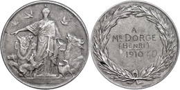 Frankreich, Silbermedaille (Dm. Ca. 41,90mm, Ca. 37,29g), 1910, Von A Doublemart, Verleihung Der Pariser Tierschutzgesel - Andere & Zonder Classificatie