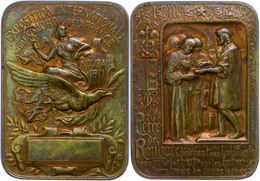 Frankreich, Bronzeplakette (ca. 54x39mm, Ca. 49,94g), 1911, Von Hippolyte, Zur Internationalen Ausstellung In Roubaix. A - Andere & Zonder Classificatie