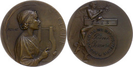 Frankreich, Bronzemedaille (Dm. Ca. 36mm, Ca. 25,90g), 1913, Von A. Rivet. Av: Hüftbild Einer Frau Mit Lyra, Darum Palmz - Andere & Zonder Classificatie