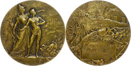 Frankreich, Bronzemedaille (Dm. Ca. 68,60mm, Ca. 140,53g), 1914, Von A. Coudray. Av: Stehende Weibliche Gestalt Mit Zwei - Andere & Zonder Classificatie