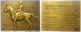 Belgien, Rechteckige Bronzeplakette (ca. 71x56mm, Ca. 87,26g), 1918, Von Bonnetain, Auf Jacques Phillippson. Av: Soldat  - Andere & Zonder Classificatie