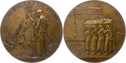 Frankreich, Bronzemedaille (Dm. Ca. 67,90mm, Ca. 135,20g), 1920, Von M. Dammann. Av: Drei Trauernde Weibliche Gestalten  - Andere & Zonder Classificatie