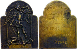 Belgien, Bronzeplakette (43x55 Mm, 52,20 G), 1922, Monogramm D.R. 3. Preis Auf Das Drama "Hoffnung Und Liebe" Antwerpen. - Andere & Zonder Classificatie