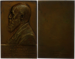 Belgien, Einseitige, Rechteckige Bronzemedaille (ca. 76x48,80mm, Ca. 90,93g), 1925, Von G. Devreese, Auf Max Lohest. Av: - Andere & Zonder Classificatie