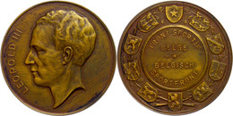 Belgien, Bronzemedaille (50mm, 58,45g), O. J (1934-1944), Von V. Michel. Av. Kopf Von Leopold III N. L. Av. Front Sporti - Andere & Zonder Classificatie