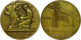 Frankreich, Bronzemedaille (Dm. Ca. 55mm, Ca. 72,34g), O.J., Von H. Dropsy. Av: Kniender Pan Vor Feuer, Im Abschnitt Dar - Andere & Zonder Classificatie