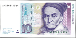 10 Deutsche Mark, Bundesbanknote, 2.1.1989, Serie AK 2268145Z4, Ro. 292, Kleiner Bug Mitte Unten, Sonst Erhaltung I., Ka - Sonstige & Ohne Zuordnung