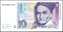 10 Deutsche Mark, Bundesbanknote, 2.1.1989, Serie AK 2268147Z5, Ro. 292, Kleiner Bug Mitte Unten, Sonst Erhaltung I., Ka - Other & Unclassified