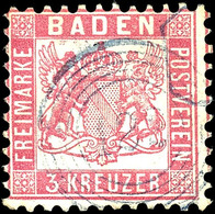 "122" - Salem In Blau, Zentrisch Und Klar Auf 3 Kr. Wappen, Gut Gezähnt, Knitter, Stempelseltenheit, Gepr. Flemming BPP  - Andere & Zonder Classificatie