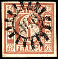 6 Kr. "unterbrochener Kreis", Alls. Vollrandiges Kabinettstück Mit Zentr. Bahnpost-MR-Stpl. "406", Mi. 300,-- ++, Katalo - Other & Unclassified