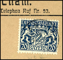 20 Pfg Auf W-Papier Tadellos Auf Briefstück, Tiefst Gepr. Dr. Helbig BPP Und Infla, Mi. 180.-, Katalog: 28w BS - Sonstige & Ohne Zuordnung