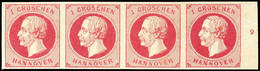 1 Gr. König Georg V., A-Farbe, Postfrisch/ungebrauchter Viererstreifen Vom Rechten Bogenrand Mit RZ "9", Tadellos Erhalt - Hanover