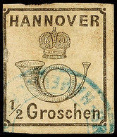 "HAMELWÖRDEN BRIEFSAMMLUNG" - Blauer K3, Teilabschlag Auf Etwas Unfrischer, Links An Randlinie Geschnittener 1/2 Gr. Sch - Hanover