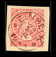 "EINBECK" - K2, Klar Und Zentrisch Auf Briefstück Mit NDP 1 Gr. Karmin Gezähnt, Katalog: NDP 16 BS - Hannover