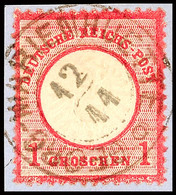 "GEORG-MARIENHUETTE" - K2, Zentrisch Auf Blauem Kabinett-Briefstück DR 1 Gr. Großer Schild, Katalog: DR 19 BS - Hannover