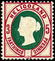 5 Pfg Viktoria Lebhaftlilakarmin/grün, Tadellos Postfrisch, Kabinett, Gepr. Lemberger BPP, Zuschlag 168. Auktion = 170,- - Heligoland