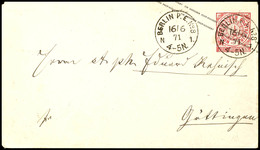 "BERLIN P.E. N°8N1/16.6.71" Ekr. Auf NDP Ganzsachenumschlag 1 Gr. Nach Göttingen, Schöner Beleg Vom Ersten Tag Der Verwe - Sonstige & Ohne Zuordnung