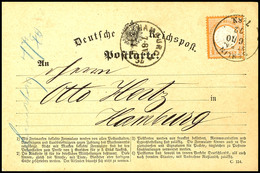 "BERLIN ST.P.A. 6/10 72" EKr. Mit Kleiner Schrift Auf D.R. 1/2 Gr. Auf Karte Nach Hamburg (KBHW - Nr. 48), Katalog: DR18 - Andere & Zonder Classificatie