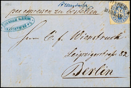 2 Sgr. Wappen, Als Teilbarfrankatur Auf Expressbrief, Mit Bahnpost-L3 "MINDEN/BERLIN" Am 1.7.1865 Nebst Hs. Stationsaufg - Andere & Zonder Classificatie
