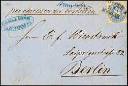 2 Sgr. Wappen, Als Teilbarfrankatur Auf Expressbrief, Mit Bahnpost-L3 "MINDEN/BERLIN" Am 1.7.1865 Nebst Hs. Stationsaufg - Sonstige & Ohne Zuordnung