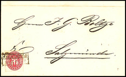 "SALZMÜNDE 18/6" (1866), OPD Merseburg, Ra2 Klar Und Zentrisch Auf 1 Sgr. Als EF Auf Nach Salzmünde Adressierten Brief.  - Other & Unclassified