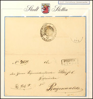 "STETTIN 6 7 (1860)" - Ra2, Auf Dienstbrief Nach Rügenwalde, Rücks. Dreieckiger Verschlusszettel Mit Verschluss-Siegelst - Andere & Zonder Classificatie