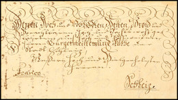 "Plauen 17. Januar 1753", Herrlicher Schnörkelbrief Mit Siebenzeiliger Ergebenheitsanschrift Nebst Vermerk "Franco" Nach - Sachsen