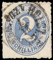 "HOLST.EB.P.SP.B. 1 ZUG 21.7.", Recht Klar Und Fast Komplett Auf  2 S. Grauultramarin Durchstochen, Pracht, Katalog: 16  - Schleswig-Holstein