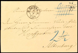 "GOTHA 8 3 1841" - K2, Feuser 1200-5, Auf Austaxiertem, Eingeschriebenen Brief Nach Altenburg  BF - Andere & Zonder Classificatie