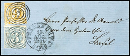 9 Kr. Gelb, Type II, Rechts Berührtes, Vom Oberrand Stammendes Exemplar, Zusammen Mit Allseits Vollrandigem Oberrandstüc - Other & Unclassified