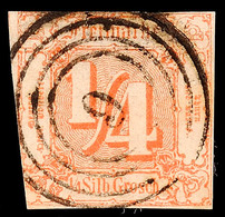 "9" - BOCKENHEIM, Klar Auf Farbfrischer, Links Angeschnittener 1/4 Sgr. II. Ausgabe, Katalog: 13 O - Andere & Zonder Classificatie