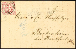 "181" Nebst L2 "HAIGER 22 SEPT. 1863" Auf Postbezirksbrief 3 Kr. über Bahnpost Deutz/Giessen Und Frankfurt/M. Nach Bocke - Sonstige & Ohne Zuordnung