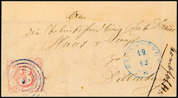 "197" (blau) Nebst Blauem K1 "NASTÄTTEN 19 12 (1866)", Herzogtum Nassau, Auf Postbezirksbrief 3 Kr. Nach Dillenburg, Fal - Sonstige & Ohne Zuordnung